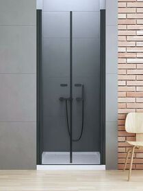 Drzwi prysznicowe wahadłowe NewTrendy New Soleo black