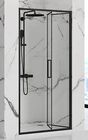 Drzwi wnękowe prysznicowe składane Rapid Fold czarne (5)