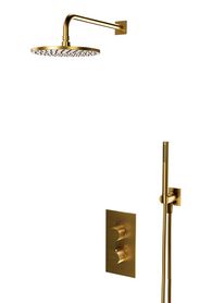 Termostatyczny system prysznicowy podtynkowy Contour złoto szczotkowane