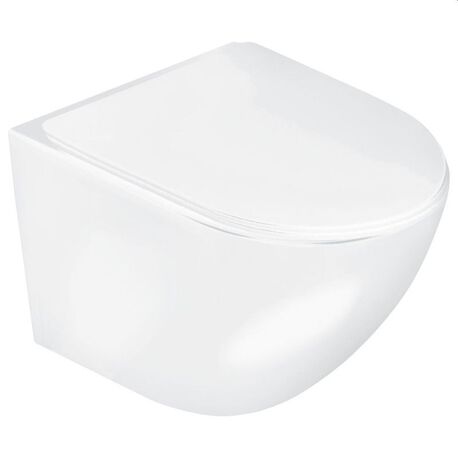 Miska WC Kerra Delos biała + deska (1)