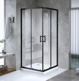 Kabina prysznicowa rozsuwana AR Black szkło transparentne